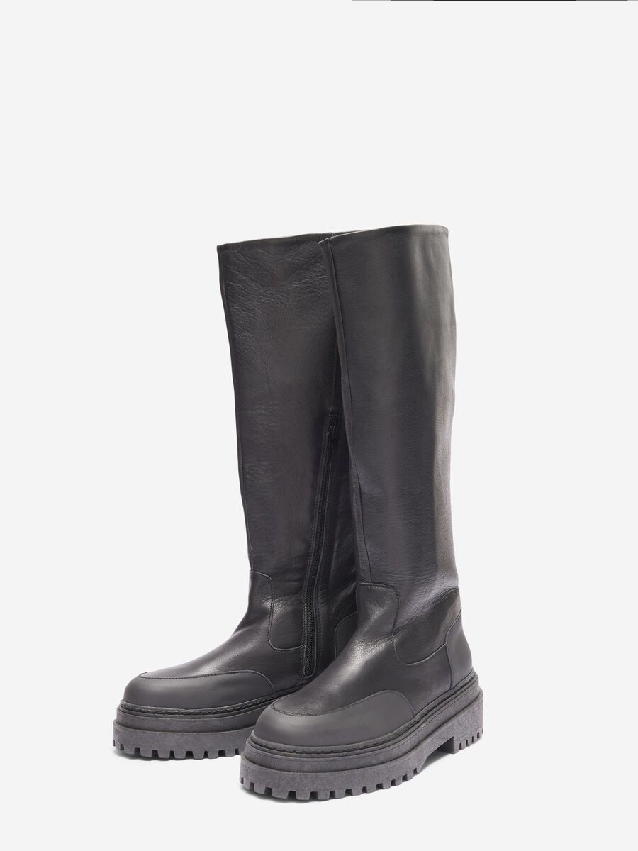 Selected CHUNKY BOTTES EN CUIR, Black, highres - 16087184_Black_006.jpg