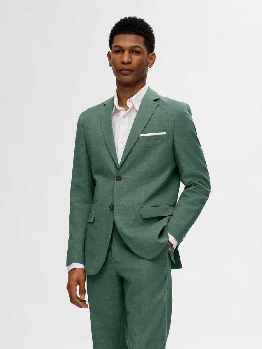 Selected SLIM FIT SINGLE-BREASTED BLAZER, Light Green Melange, highres - 16087870_LightGreenMelange_003.jpg