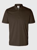 Selected ZIPPER POLO SHIRT, Demitasse, highres - 16079026_Demitasse_001.jpg