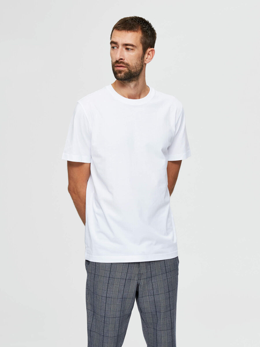 Selected COMPACT ORGANIC COTTON 180G - T-SHIRT, Bright White, highres - 16077365_BrightWhite_003.jpg