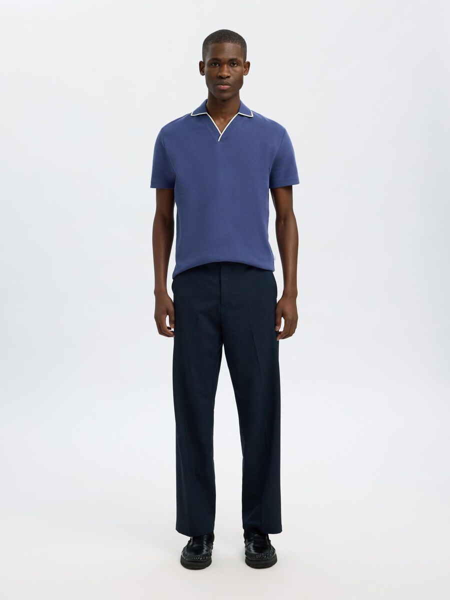 Selected BAUMWOLLMIX V-AUSSCHNITT POLO SHIRT, Oceana, highres - 16096777_Oceana_005.jpg