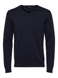 Selected PIMABAUMWOLL V-AUSSCHNITT PULLOVER, Navy Blazer, highres - 16074683_NavyBlazer_779177_001.jpg