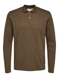 Selected LONG SLEEVED - POLO SHIRT, Chocolate Chip, highres - 16073867_ChocolateChip_765699_001.jpg