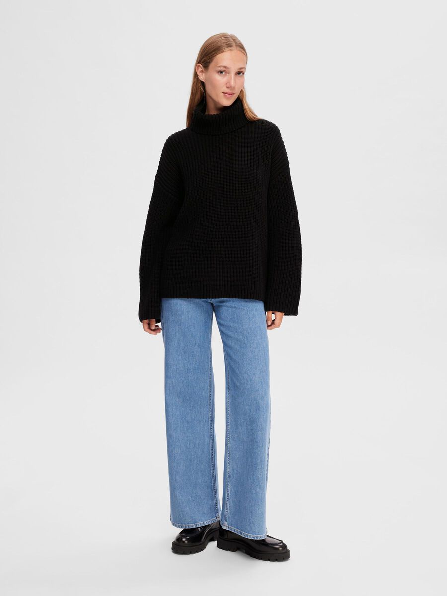 Selected OVERSIZED CHUNKY KNITTED JUMPER, Black, highres - 16091039_Black_005.jpg