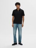 Selected ZIPPER POLO SHIRT, Black, highres - 16079026_Black_005.jpg