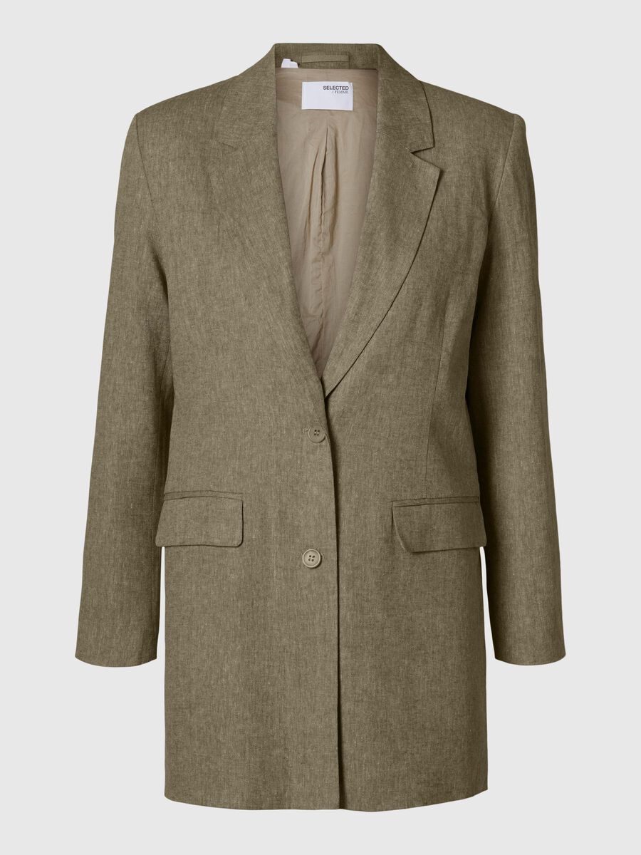 Selected RELAXED FIT LINNENMIX BLAZER, Covert Green, highres - 16096482_CovertGreen_001.jpg
