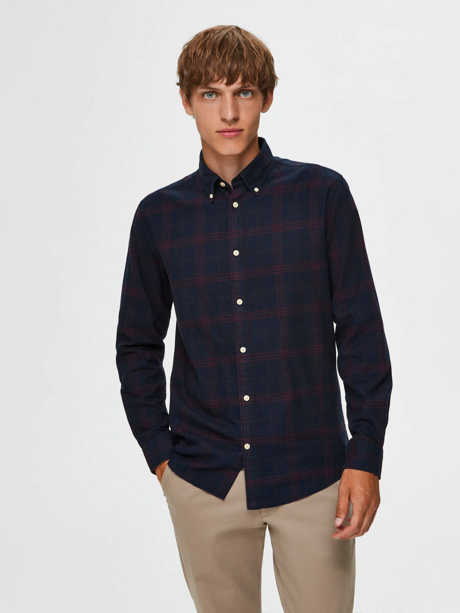 Selected FLANELL HEMD, Dark Sapphire, highres - 16074464_DarkSapphire_772882_003.jpg