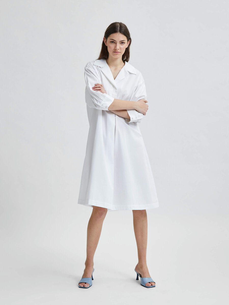 Selected ORGANIC COTTON A-LINE SHIRT, Bright White, highres - 16078970_BrightWhite_003.jpg