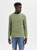 Selected CREW NECK STRIKTRØJE, Vineyard Green, highres - 16059390_VineyardGreen_989160_003.jpg