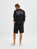 Selected KNITTED SWEAT SHORTS, Black, highres - 16083439_Black_004.jpg