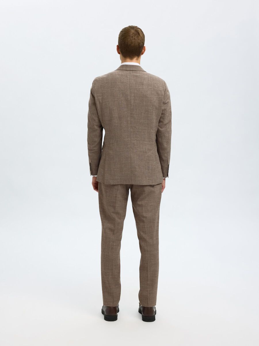 Selected SLIM FIT DOBBELTRADET BLAZER, Dark Sand Melange, highres - 16098184_DarkSandMelange_004.jpg