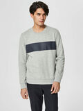 Selected CREW-NECK - SWEATSHIRT, Light Grey Melange, highres - 16062851_LightGreyMelange_003.jpg