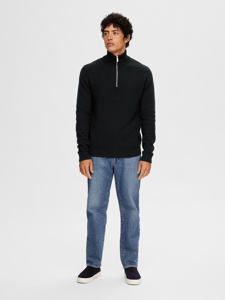 Selected HALF-ZIP JUMPER, Black, highres - 16092601_Black_005.jpg