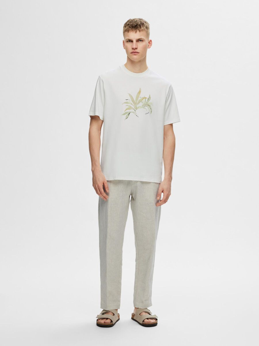 Selected TRYCKT BOMULLS T-SHIRT, Egret, highres - 16094015_Egret_005.jpg