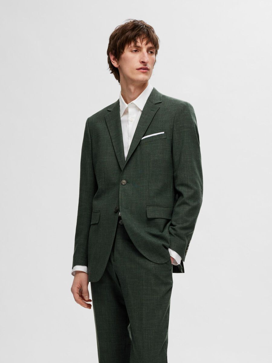 Selected SLIM FIT SINGLE-BREASTED BLAZER, Dark Green, highres - 16087870_DarkGreen_003.jpg
