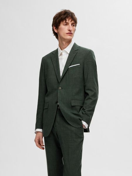Selected SLIM FIT SINGLE-BREASTED BLAZER, Dark Green, highres - 16087870_DarkGreen_003.jpg