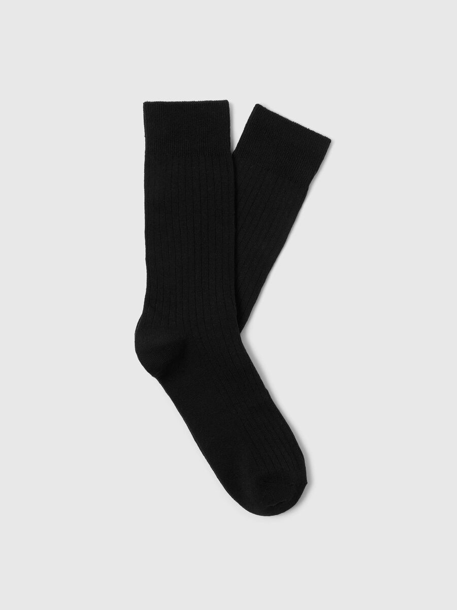 Selected TEJIDO ACANALADO CALCETINES, Black, highres - 16081851_Black_002.jpg