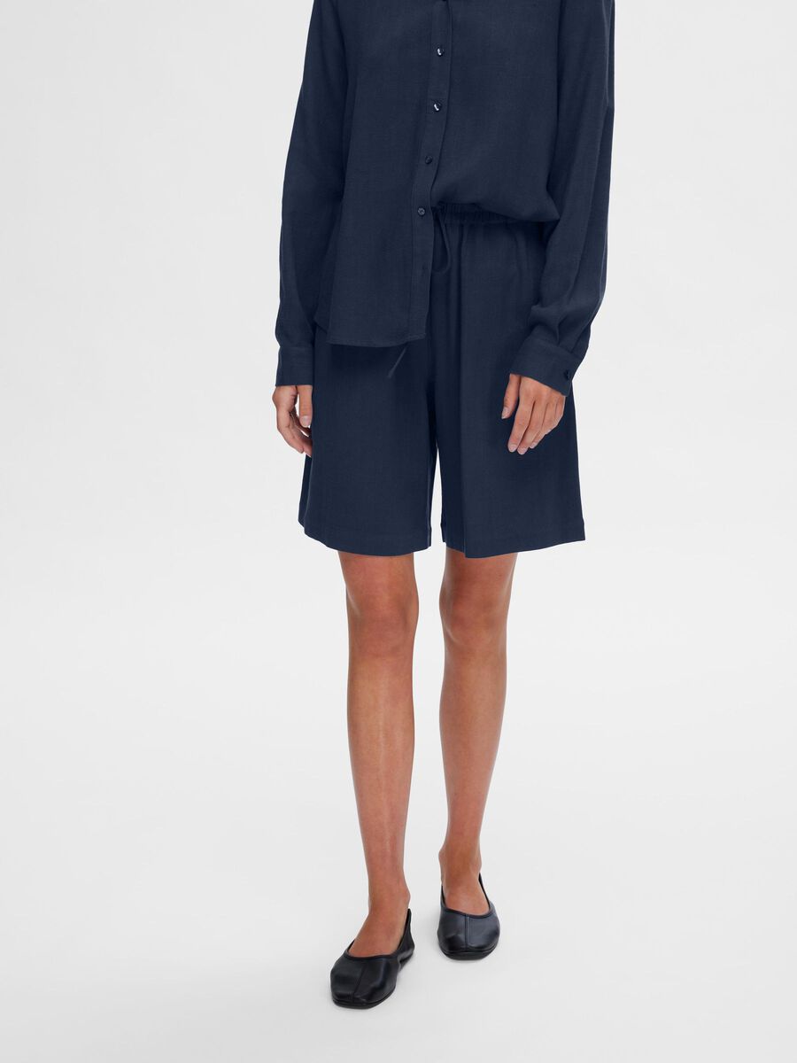 Selected VISCOSE BLEND SHORTS, Dark Sapphire, highres - 16093932_DarkSapphire_003.jpg