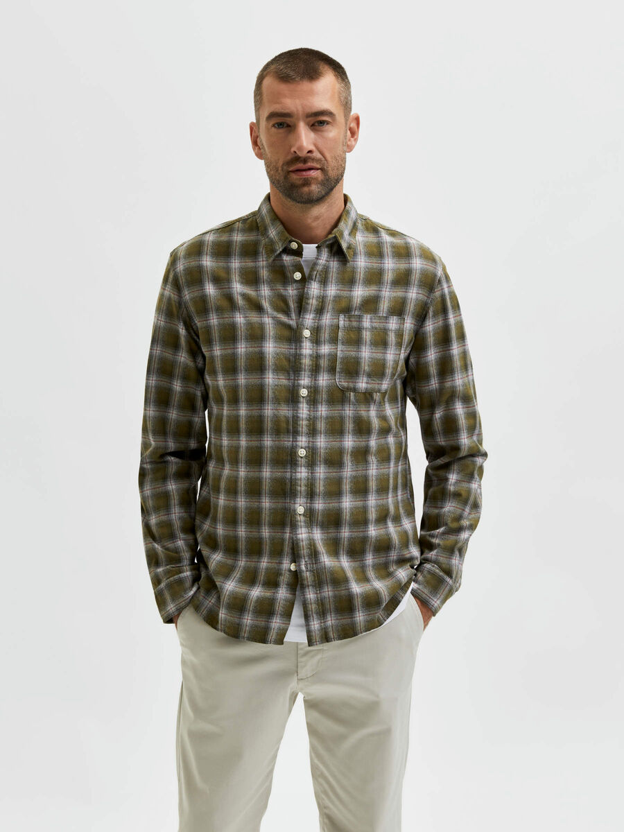 Selected CHECKED SHIRT, Winter Moss, highres - 16082878_WinterMoss_905404_003.jpg