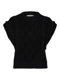 Selected CAP SLEEVED KNITTED VEST, Black, highres - 16081074_Black_001.jpg