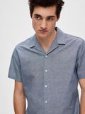 Selected ESTILO INFORMAL CAMISA DE MANGA CORTA, Medium Blue Denim, highres - 16079055_MediumBlueDenim_006.jpg