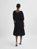 Selected VOLUMINOUS PUFF SLEEVE MIDI DRESS, Black, highres - 16079088_Black_004.jpg