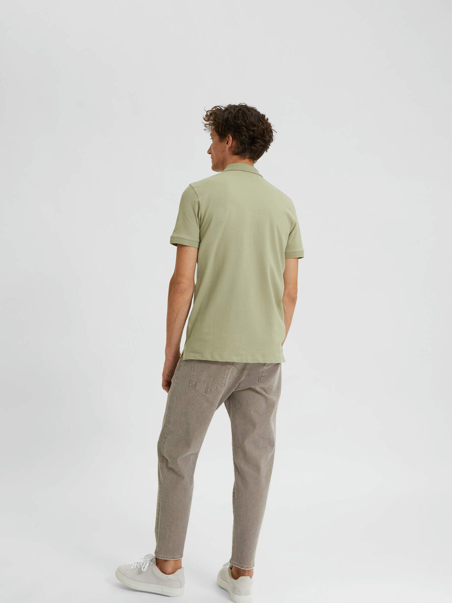 Selected SHORT SLEEVED POLO SHIRT, Tea, highres - 16085910_Tea_956238_004.jpg