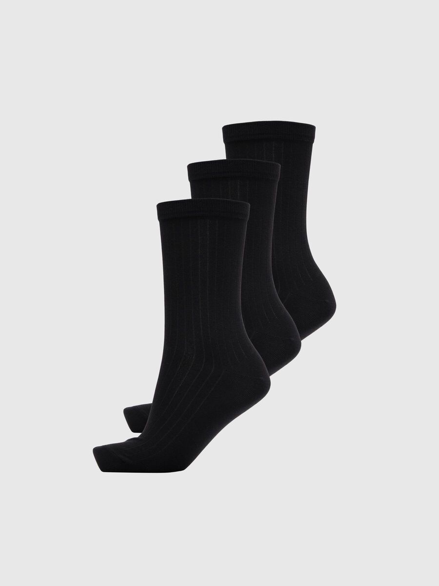 Selected LOT DE 3 CHAUSSETTES, Black, highres - 16074990_Black_001.jpg