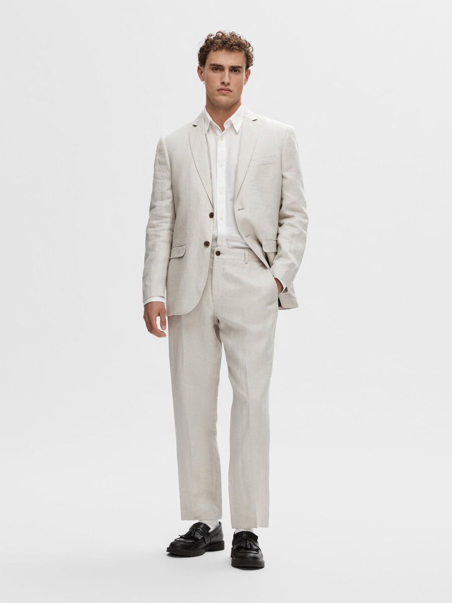 Selected 100% LINEN SUIT TROUSERS, Sand, highres - 16092415_Sand_005.jpg