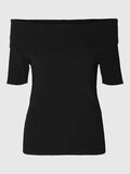 Selected OFF-SHOULDER STRIKKET TOP, Black, highres - 16093081_Black_001.jpg
