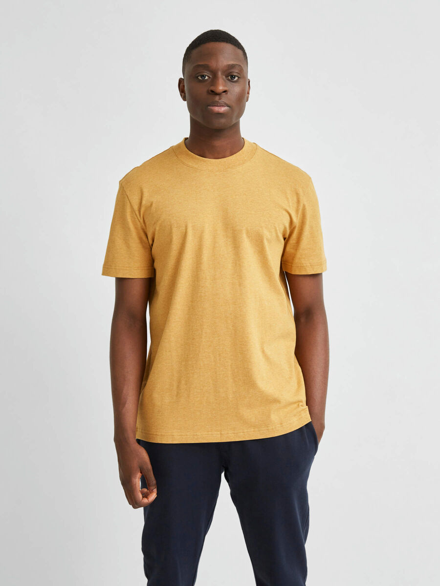 Selected MOCK NECK RELAXED FIT T-SHIRT, Wood Thrush, highres - 16078602_WoodThrush_842020_003.jpg