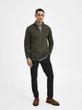 Selected HALF ZIP - KNITTED CARDIGAN, Forest Night, highres - 16074687_ForestNight_779218_005.jpg