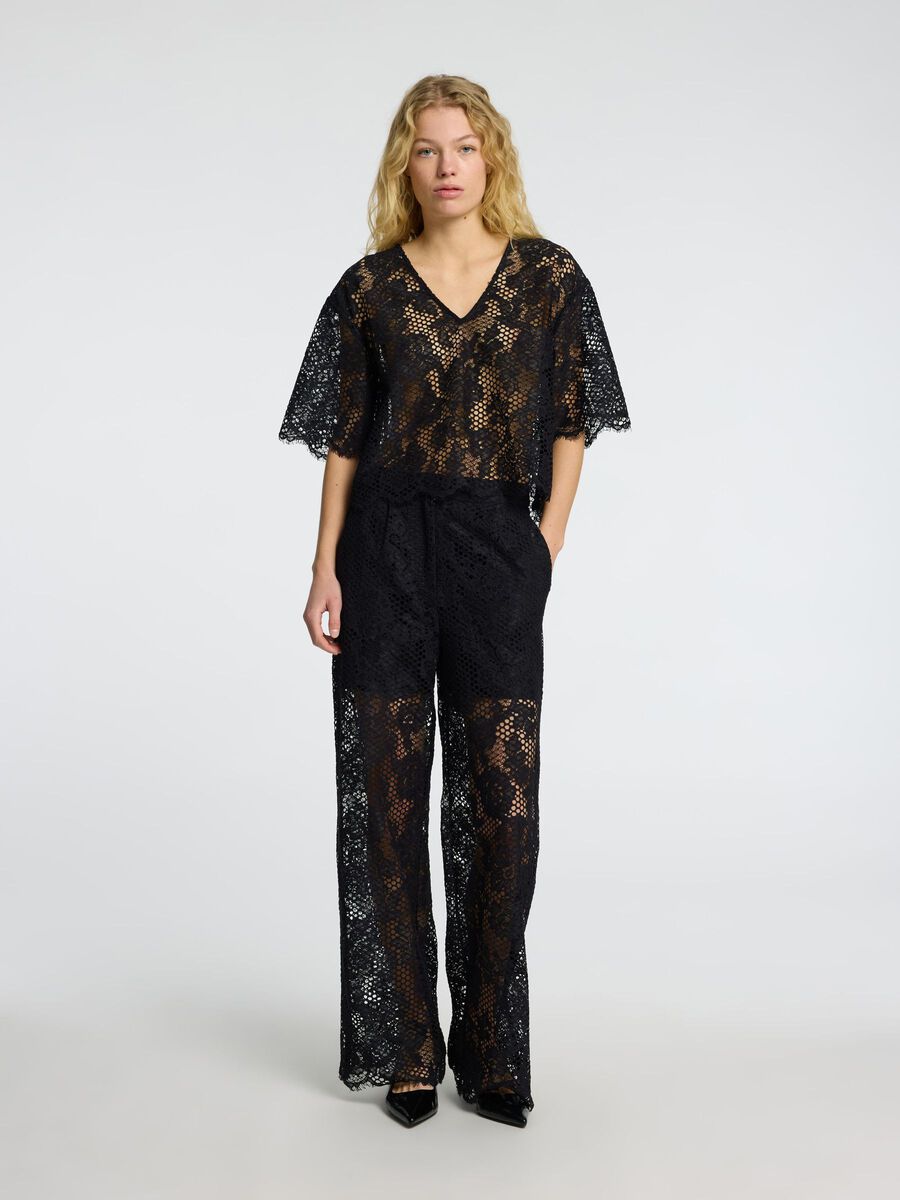 Selected LACE CROPPED  TOP, Black, highres - 16097315_Black_005.jpg