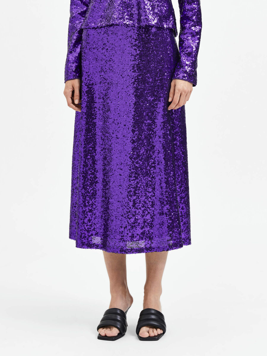 Selected SEQUIN MIDI SKIRT, Acai, highres - 16086215_Acai_003.jpg