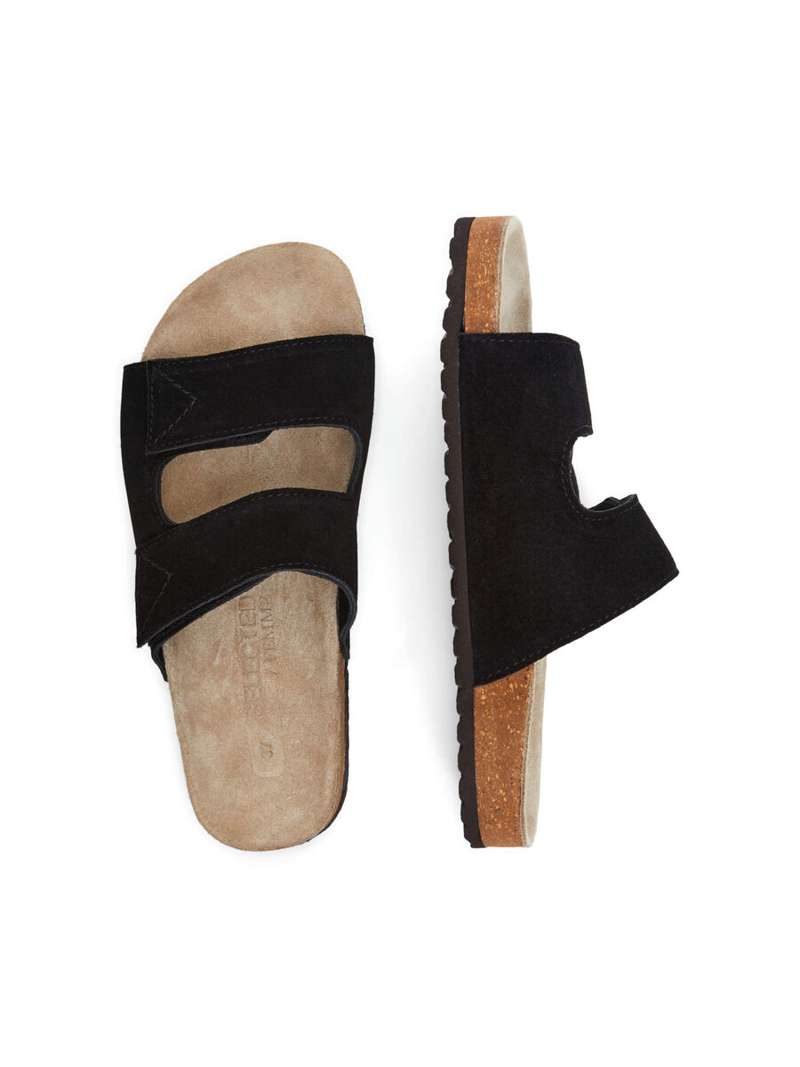 Selected SUEDE SLIDERS, Black, highres - 16089641_Black_005.jpg