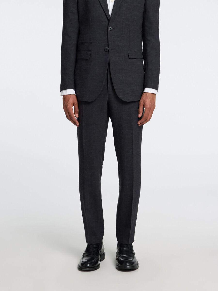Selected SLIM FIT SUIT TROUSERS, Black, highres - 16087871_Black_003.jpg