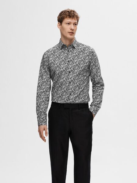 Selected SLIM FIT PRINTED SHIRT, Black, highres - 16093258_Black_1093463_003.jpg