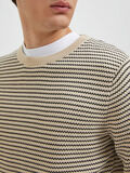 Selected STRIPETE STRIKKET PULLOVER, Oatmeal, highres - 16086647_Oatmeal_967591_006.jpg