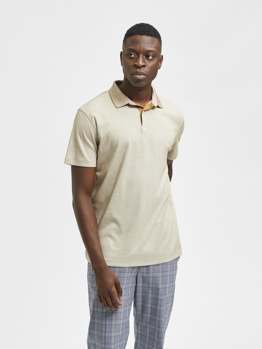Selected SHORT SLEEVED POLO SHIRT, Kelp, highres - 16082844_Kelp_904792_003.jpg