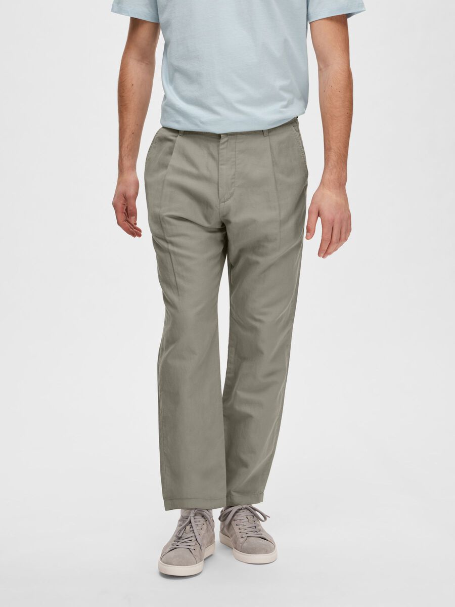 Selected RELAXED FIT TROUSERS, Vetiver, highres - 16089419_Vetiver_003.jpg