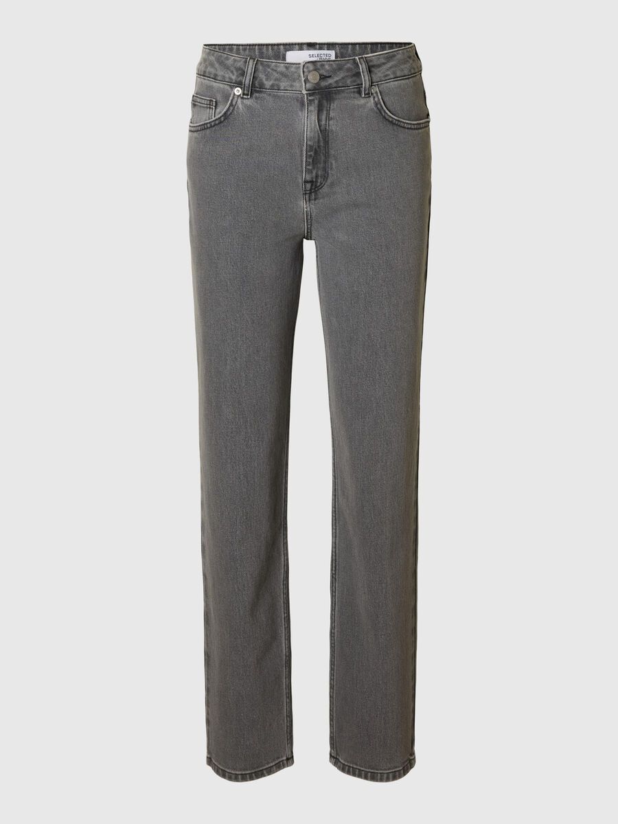 Selected GREY STRAIGHT FIT JEANS, Light Grey Denim, highres - 16096680_LightGreyDenim_001.jpg