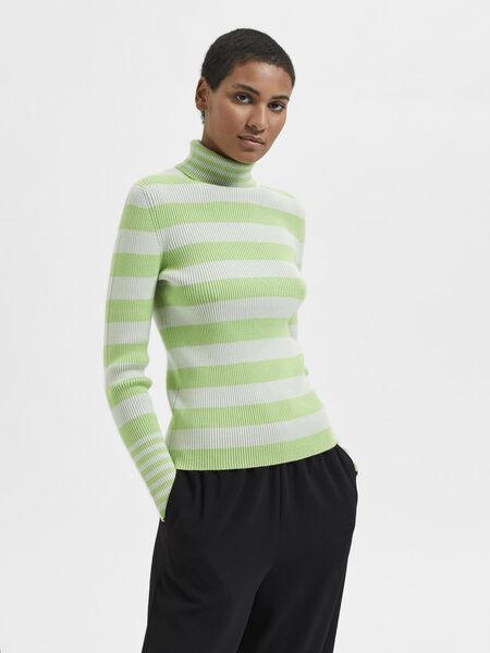 Selected STRIPED KNITTED TOP, Pistachio Green, highres - 16089864_PistachioGreen_1030271_003.jpg
