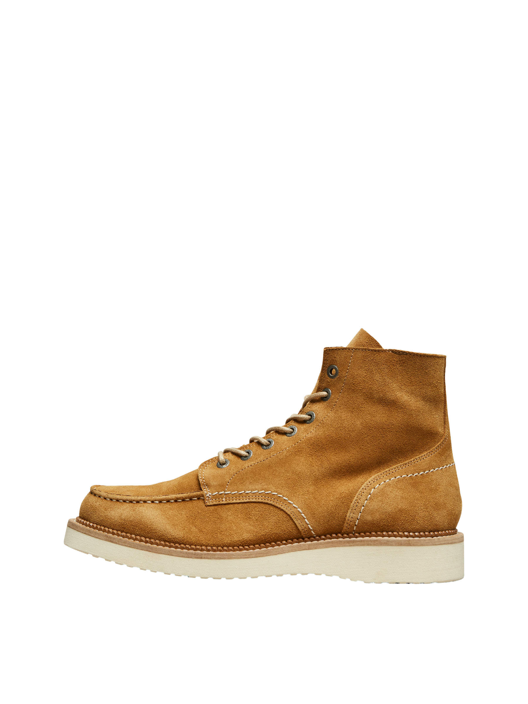 moc toe boots suede