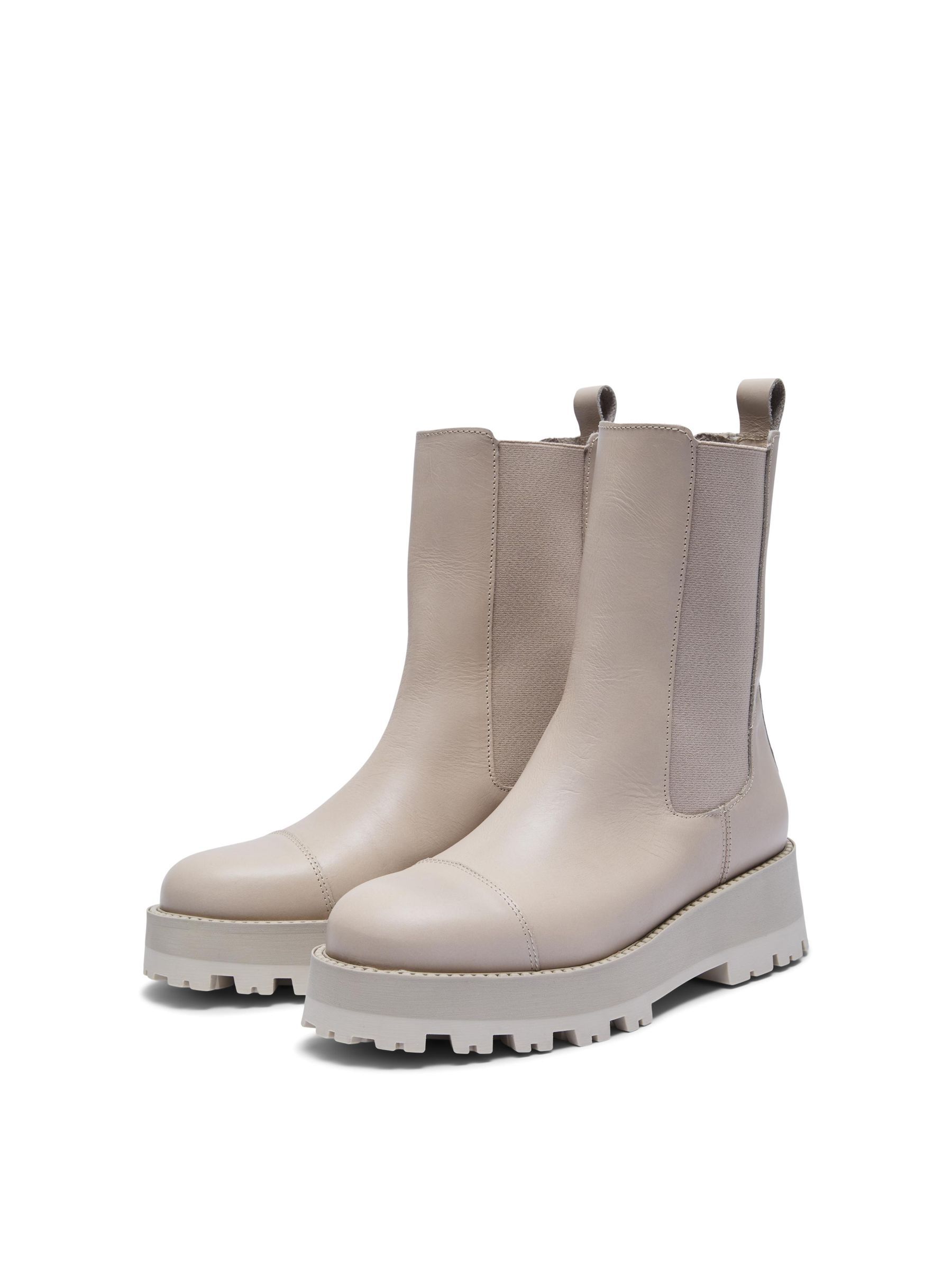 LEER CHELSEA BOOTS (Beige) | Selected®
