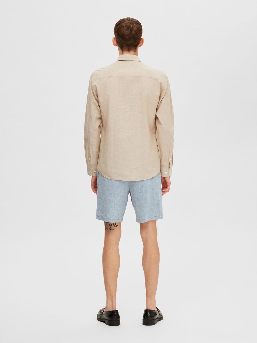 Selected LONG SLEEVED REGULAR FIT LINEN SHIRT, Kelp, highres - 16079052_Kelp_004.jpg