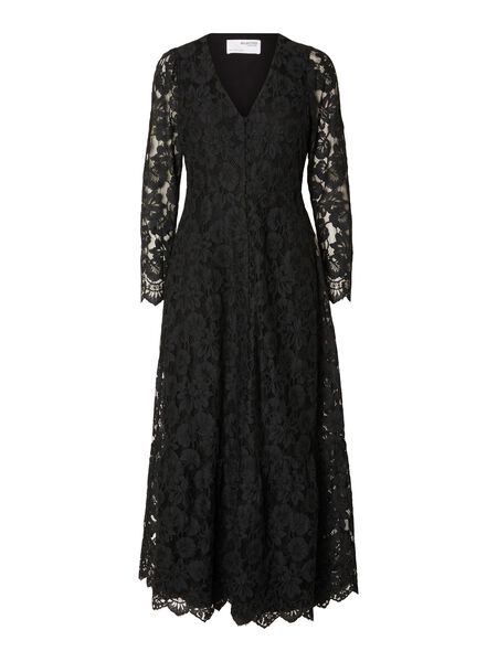 Selected LACE MAXI DRESS, Black, highres - 16091525_Black_001.jpg