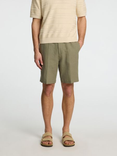 Selected REGULAR FIT SHORT VAN LINNENBLEND, Vetiver, highres - 16097604_Vetiver_003.jpg