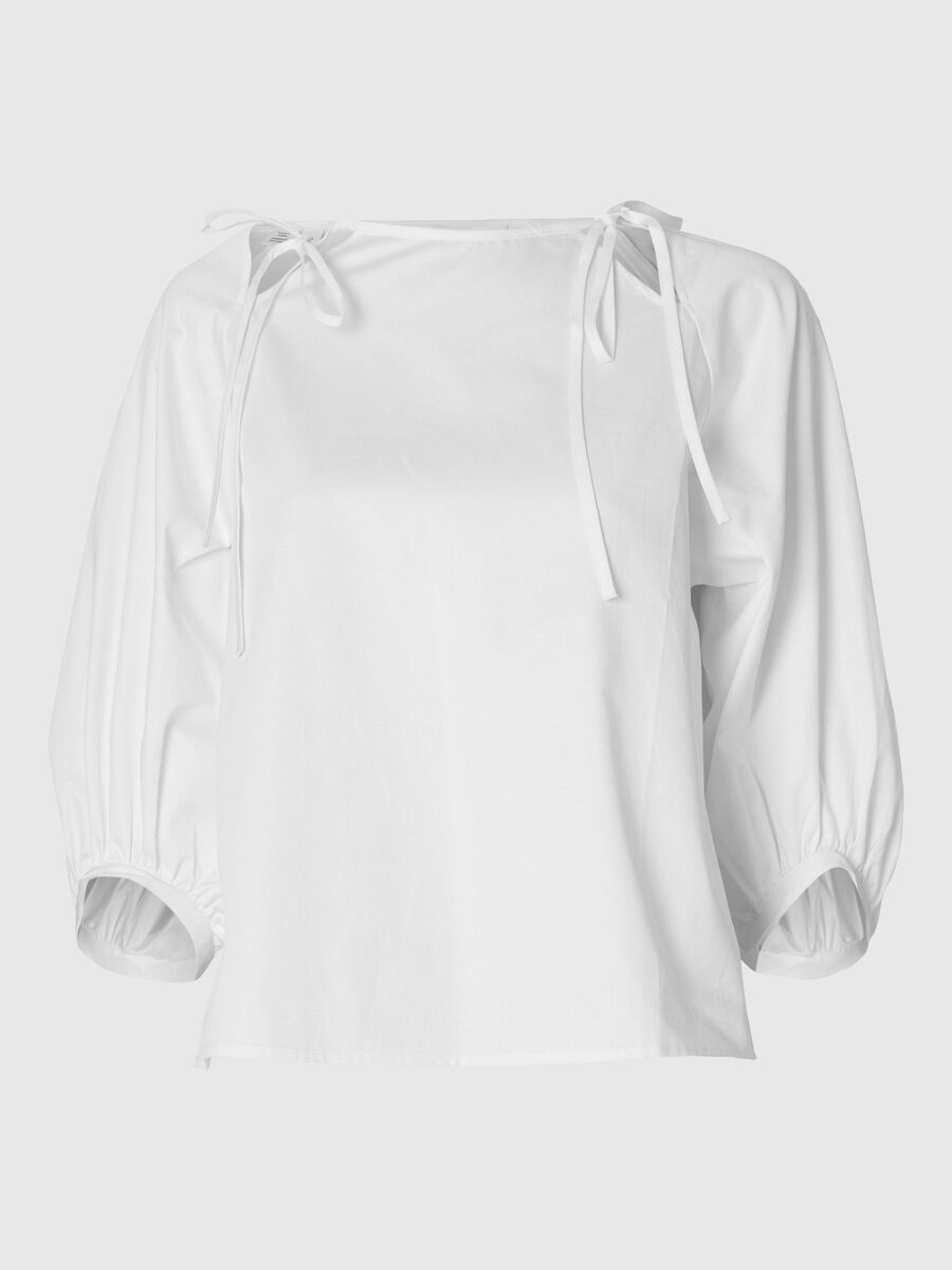 Selected LOOSE BLUSE MED 3/4-ÆRMER, Bright White, highres - 16097349_BrightWhite_001.jpg