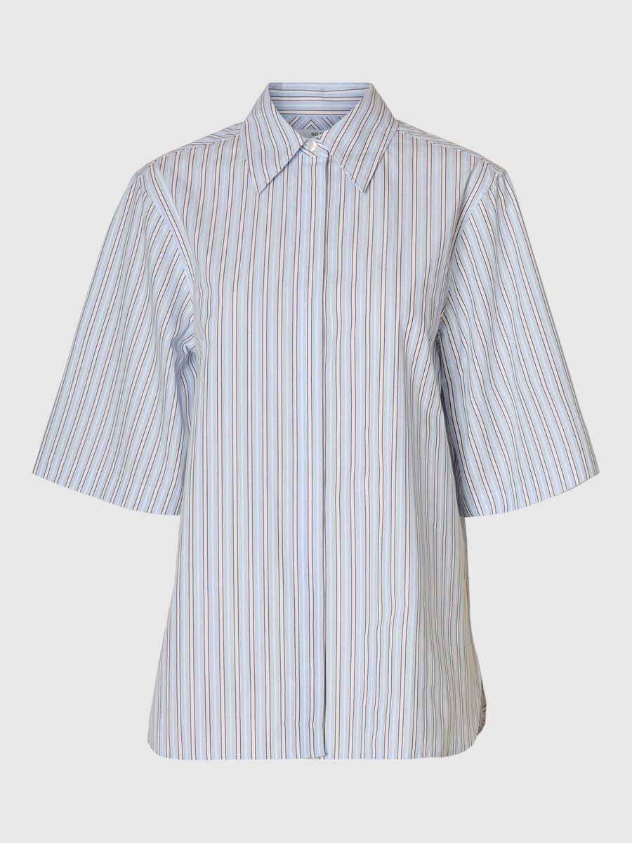 Selected KOSZULA Z KRÓTKIM RĘKAWEM, Cashmere Blue, highres - 16097877_CashmereBlue_1185753_001.jpg