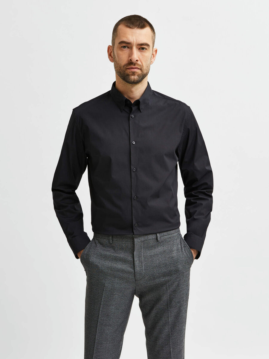 Selected SLIM FIT - SHIRT, Black, highres - 16073122_Black_003.jpg